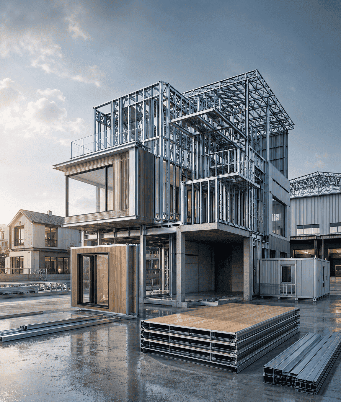 IMC Light Steel, prefabricated homes Peru, light steel construction Peru, modular homes Peru, steel structures, prefab buildings, modular construction, steel manufacturing, structural engineering, turnkey installation, steel doors, residential projects, commercial buildings, industrial structures